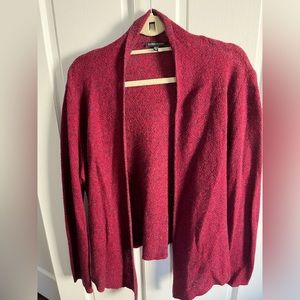 Beautiful maroon red Eileen Fisher open cardigan sweater In size XL - soft wool